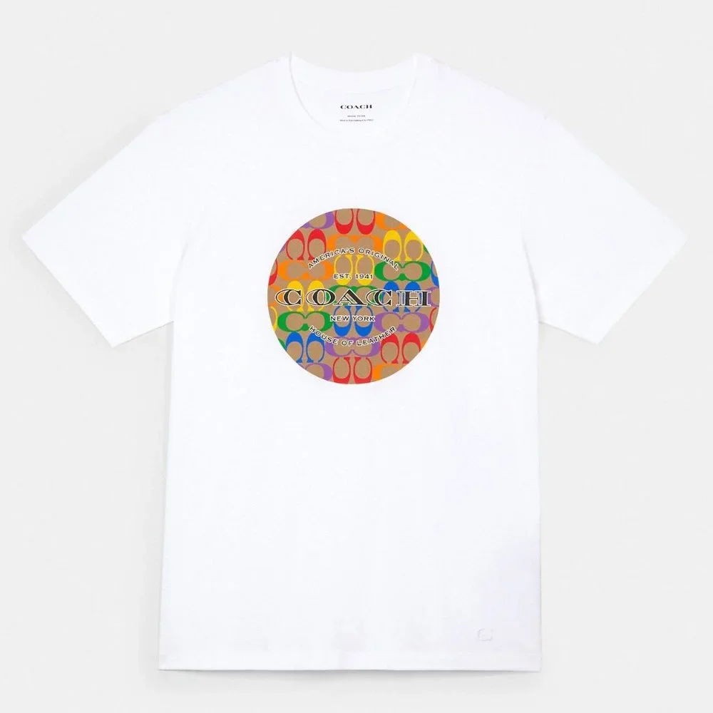 Coach Rainbow Signature T Shirt L * Special Edition *